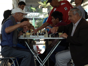 Schachspieler am Plaza de Armas