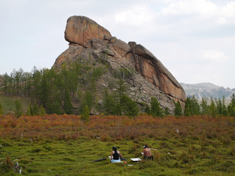 Herbstliche Landschaft am Schildkrötenfelsen