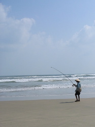 Fischer am Strand