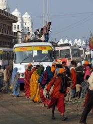 Die Pushkar Mela ist vorbei, busseweise reisen die Leute ab