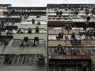 Heruntergekommene Häuser in Kowloon