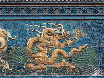 Detail der Neun-Drachen-Wand