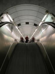 Rolltreppe an der U-Bahn-Station Mustek
