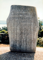 Gedenkstein für Baden Powell auf Brownsea Island